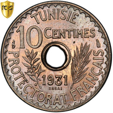 Coin, Tunisia, Ahmad Pasha Bey, 10 Centimes, AH1350/1931, Paris, ESSAI, PCGS