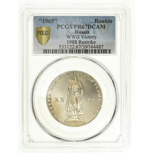 Coin, Russia, Rouble, 1965, 1988 Restrike, PCGS, PR67DCAM, MS(65-70)