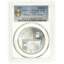 Münze, Komoren, 1000 Francs, 2002, Proof, PCGS, PR68DCAM, STGL, Silber, KM:20