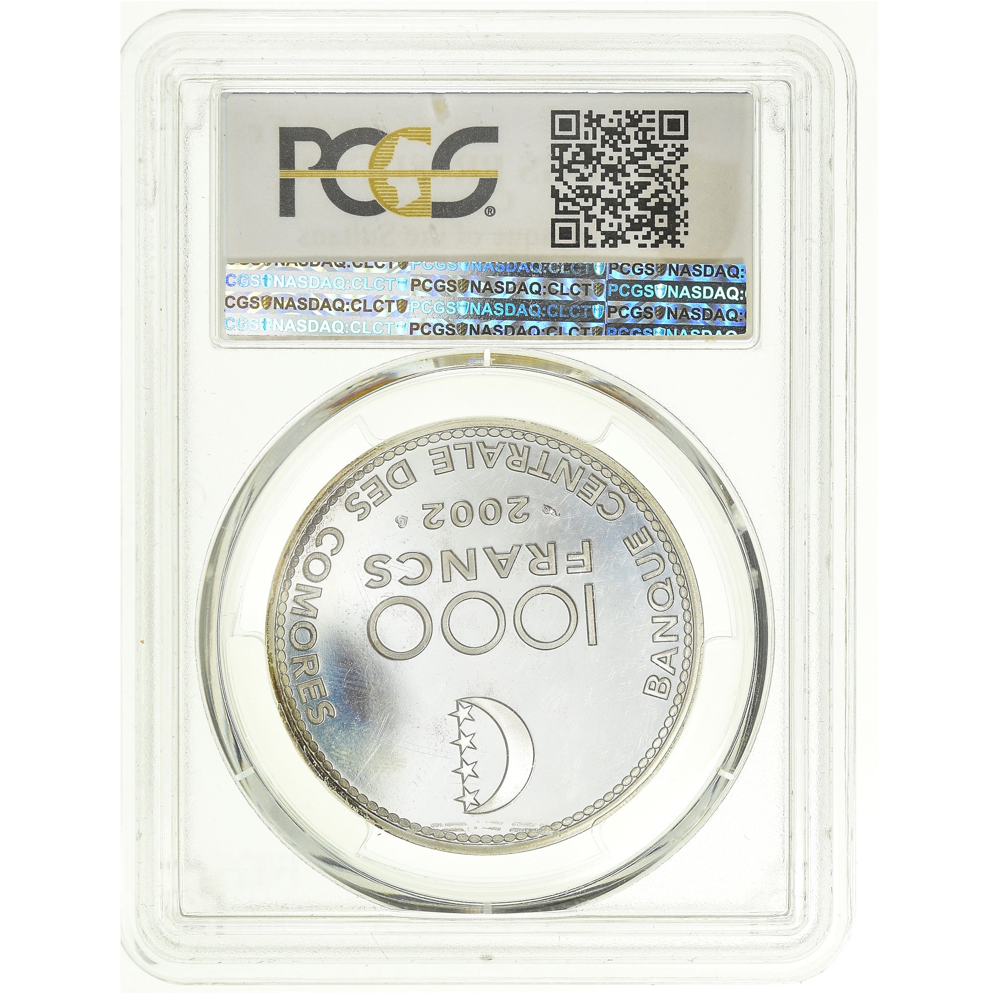 Münze, Komoren, 1000 Francs, 2002, Proof, PCGS, PR68DCAM, STGL, Silber, KM:20