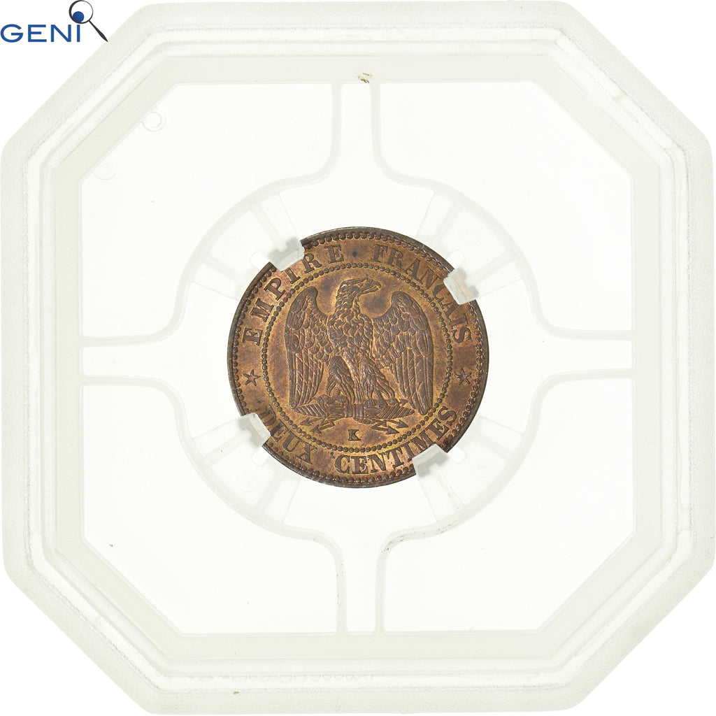 Moneta, Francja, Napoleon III, Napoléon III, 2 Centimes, 1861, Bordeaux, GENI