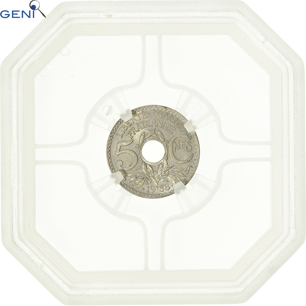 Coin, France, Lindauer, 5 Centimes, 1938, GENI, MS65, MS(65-70), Nickel-Bronze