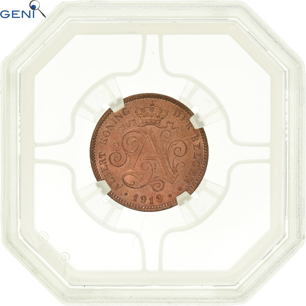 Monnaie, Belgique, Albert I, 2 Centimes, 1919, GENI, MS66, FDC, Cuivre, KM:65