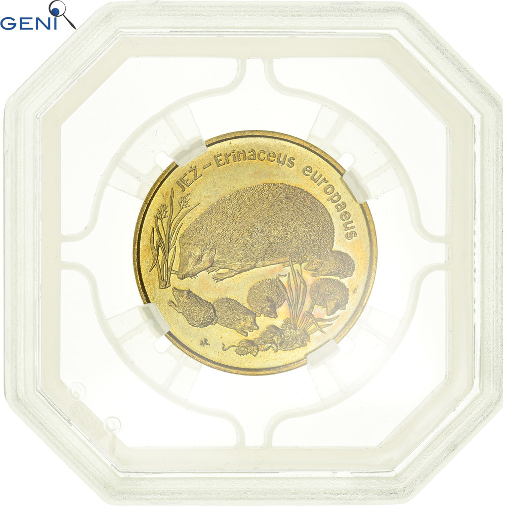 Munten, Polen, Erinaceus europaeus, 2 Zlote, 1996, Warsaw, GENI, MS65, FDC, Tin