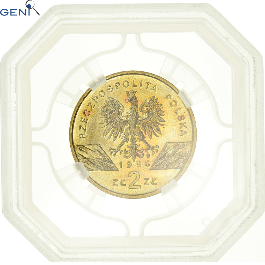 Moneda, Polonia, Erinaceus europaeus, 2 Zlote, 1996, Warsaw, GENI, MS66, FDC