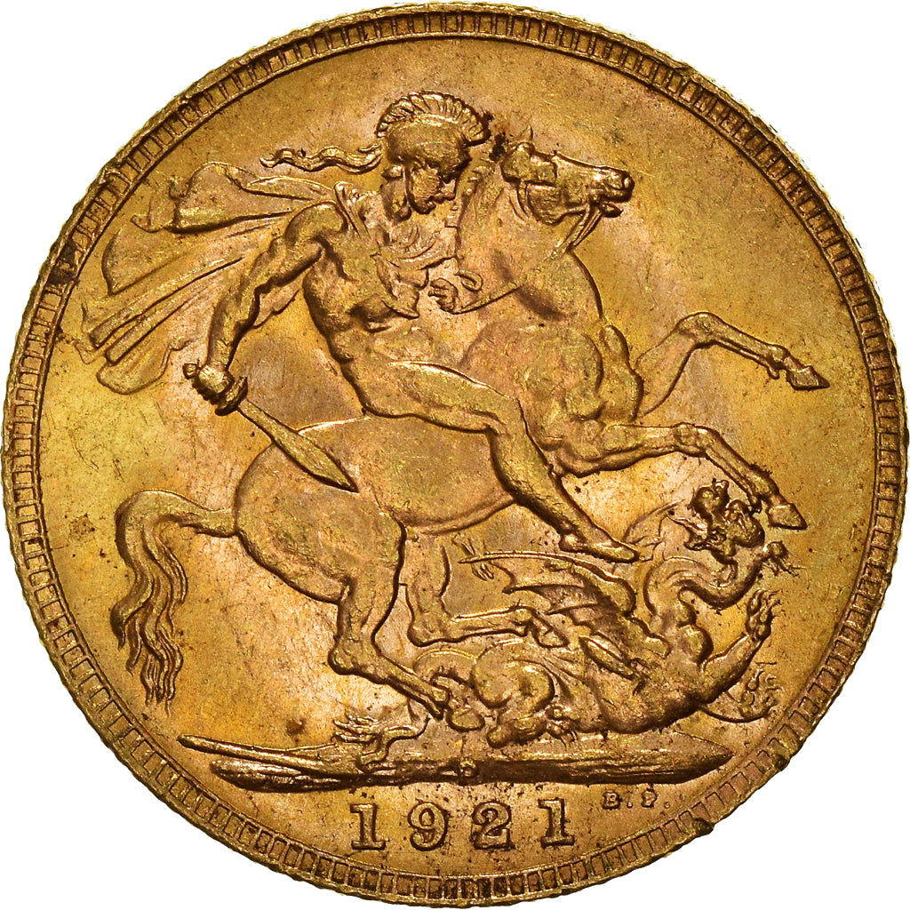 Coin, Australia, George V, Sovereign, 1921, Perth, AU(55-58), Gold, KM:29