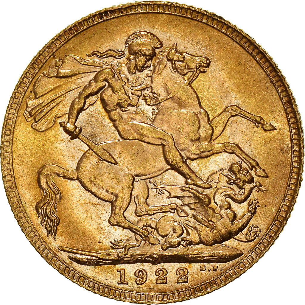 Coin, Australia, George V, Sovereign, 1922, Perth, MS(63), Gold, KM:29