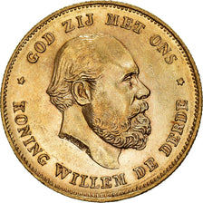 Coin, Netherlands, William III, 10 Gulden, 1875, Utrecht, MS(60-62), Gold