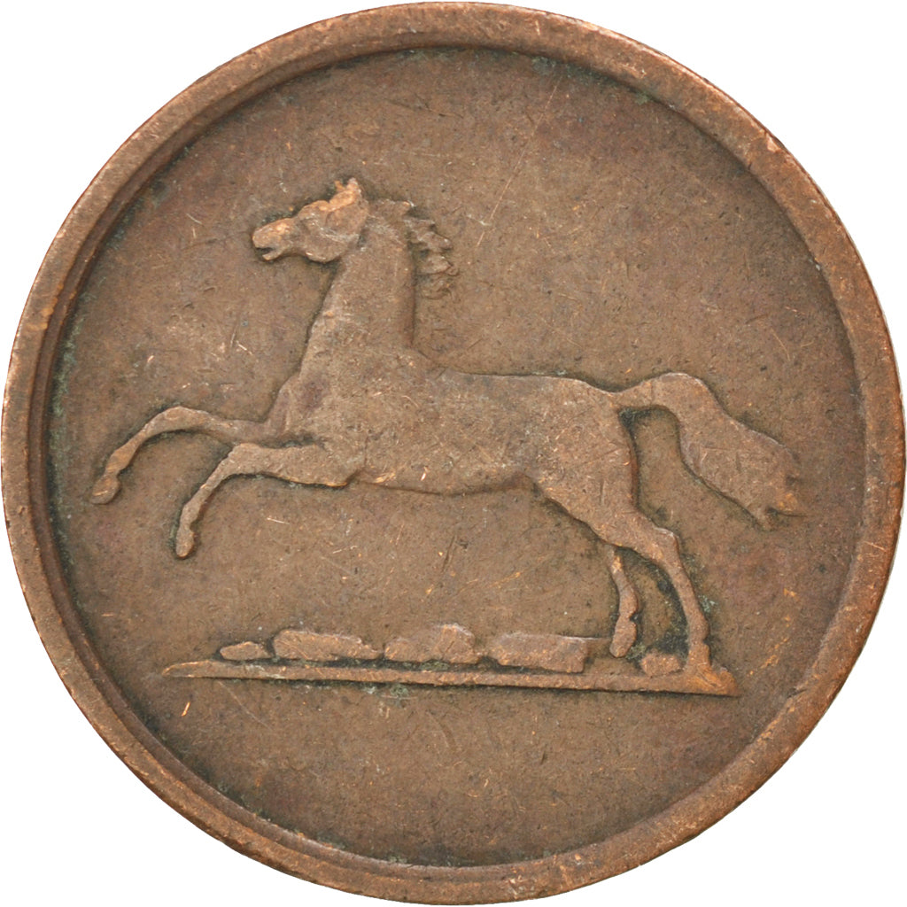 Coin, German States, BRUNSWICK-WOLFENBUTTEL, Wilhelm, 2 Pfennige, 1854