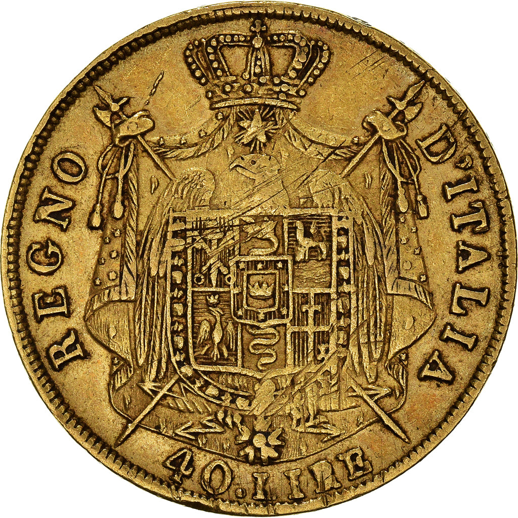Coin, ITALIAN STATES, KINGDOM OF NAPOLEON, Napoleon I, 40 Lire, 1809, Milan