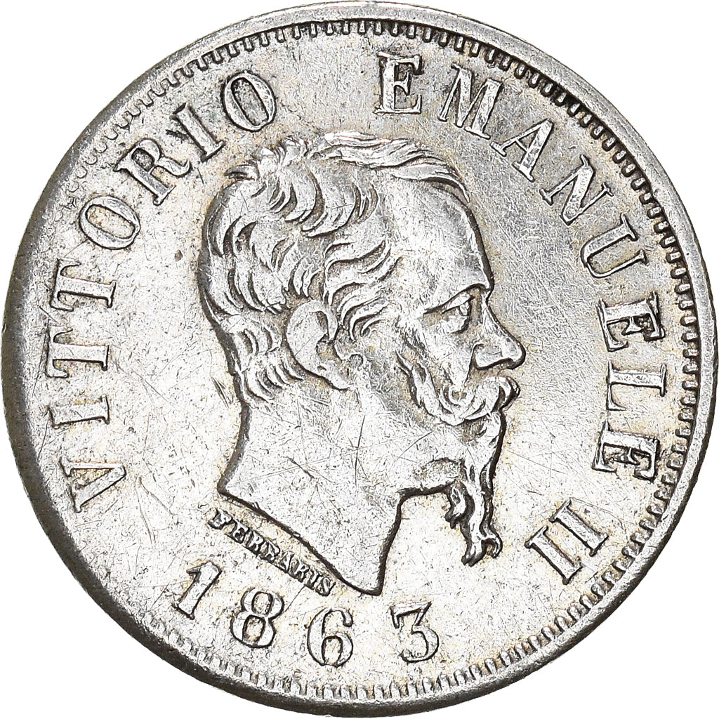 Coin, Italy, Vittorio Emanuele II, 50 Centesimi, 1863, Naples, VF(30-35)
