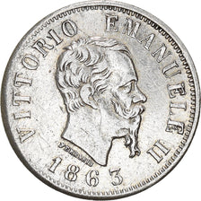 Coin, Italy, Vittorio Emanuele II, 50 Centesimi, 1863, Naples, VF(30-35)