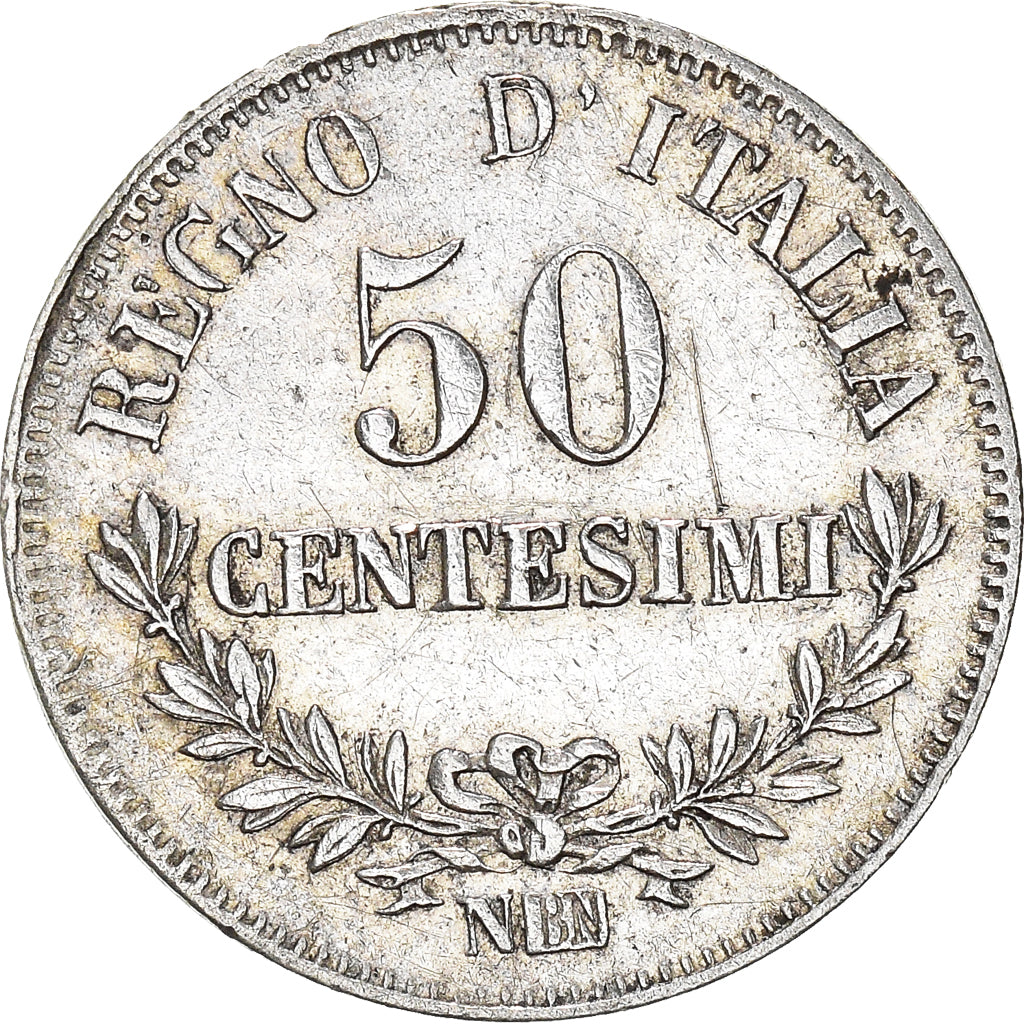 Coin, Italy, Vittorio Emanuele II, 50 Centesimi, 1863, Naples, VF(30-35)