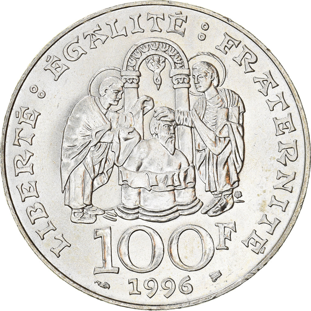 Coin, France, Clovis, 100 Francs, 1996, AU(55-58), Silver, KM:1180, Le