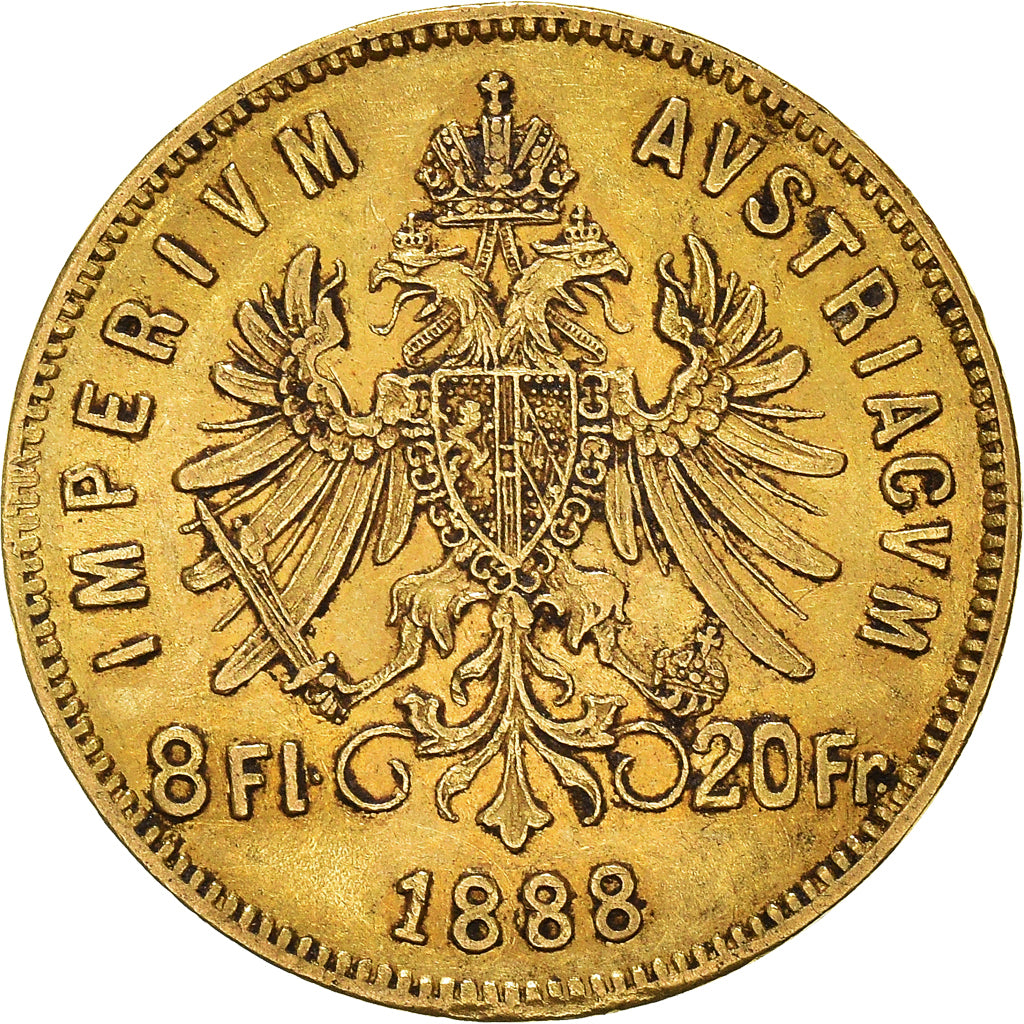Monnaie, Autriche, Franz Joseph I, 8 Florins-20 Francs, 1888, Vienna, TTB+, Or