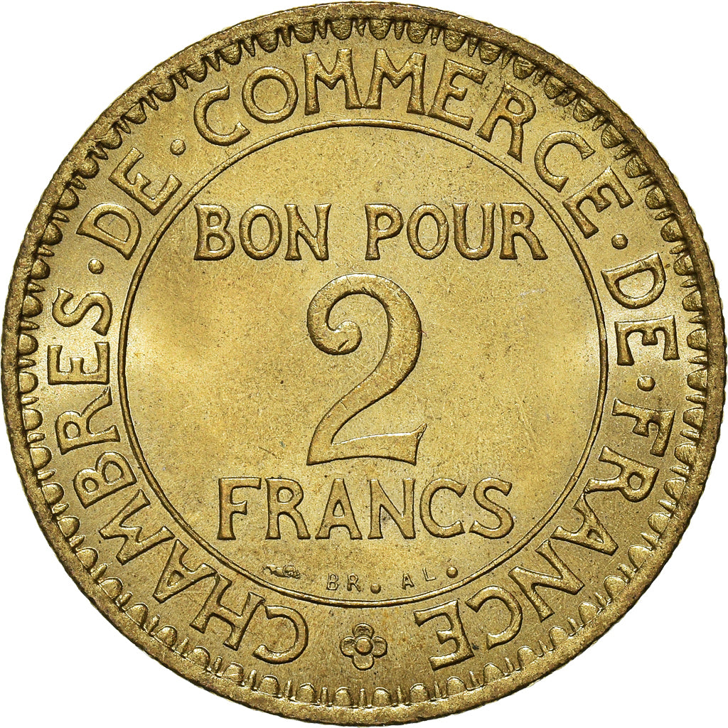 Coin, France, Chambre de commerce, 2 Francs, 1921, Paris, MS(60-62)
