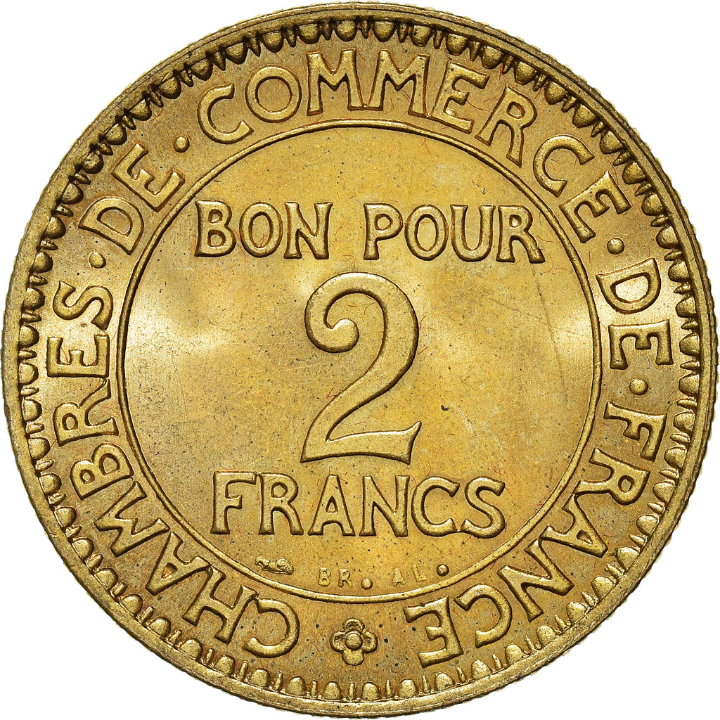 Moneta, Francia, Chambre de commerce, 2 Francs, 1921, Paris, FDC