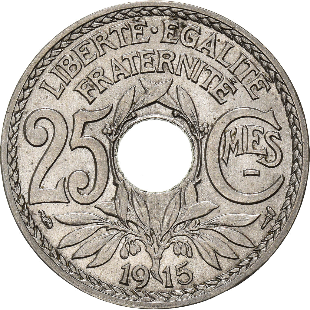Monnaie, France, Lindauer, 25 Centimes, 1915, Souligné, FDC, Nickel, KM:867, Le