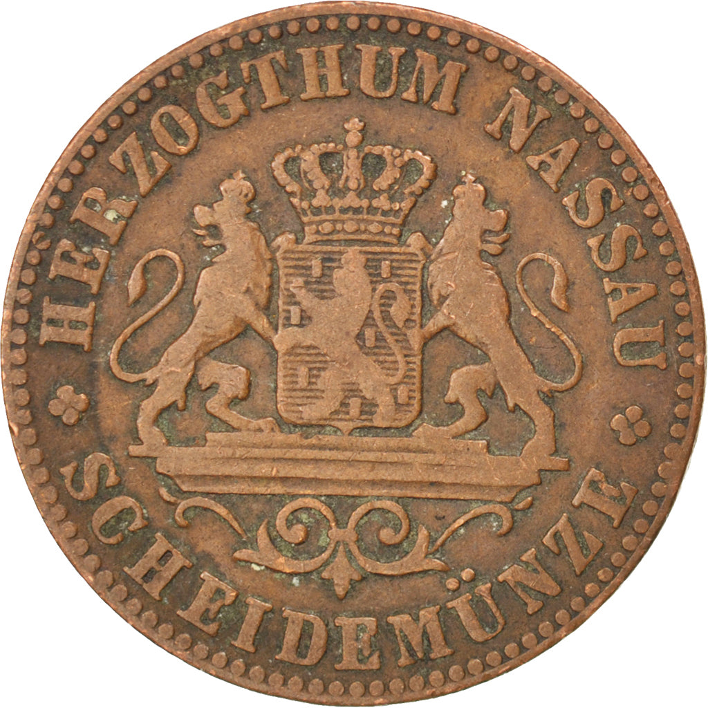 Coin, German States, NASSAU, Adolph, Kreuzer, 1859, Wiesbaden, EF(40-45)