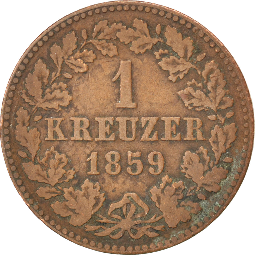Coin, German States, NASSAU, Adolph, Kreuzer, 1859, Wiesbaden, EF(40-45)