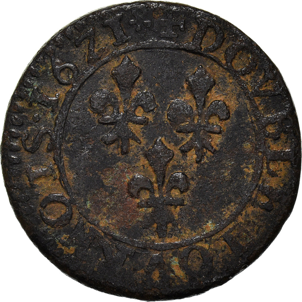 Moneta, Francia, Louis XIII, Double Tournois, 1621, Saint-André de