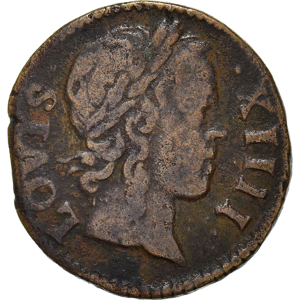 Münze, Frankreich, Louis XIV, Denier Tournois, 1649, Paris, S+, Kupfer