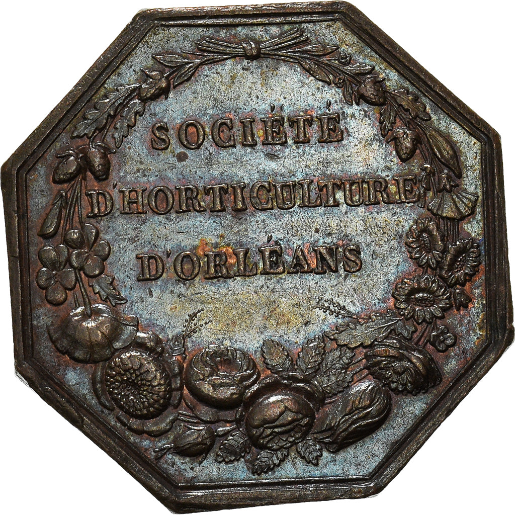 Francja, Token, Société d'horticulture d'Orléans, Caqué, AU(55-58), Miedź