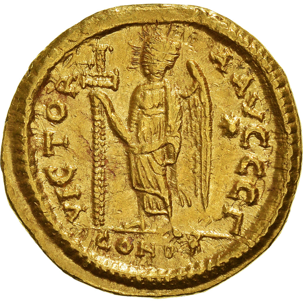 Coin, Zeno, Solidus, Constantinople, AU(55-58), Gold, RIC:910