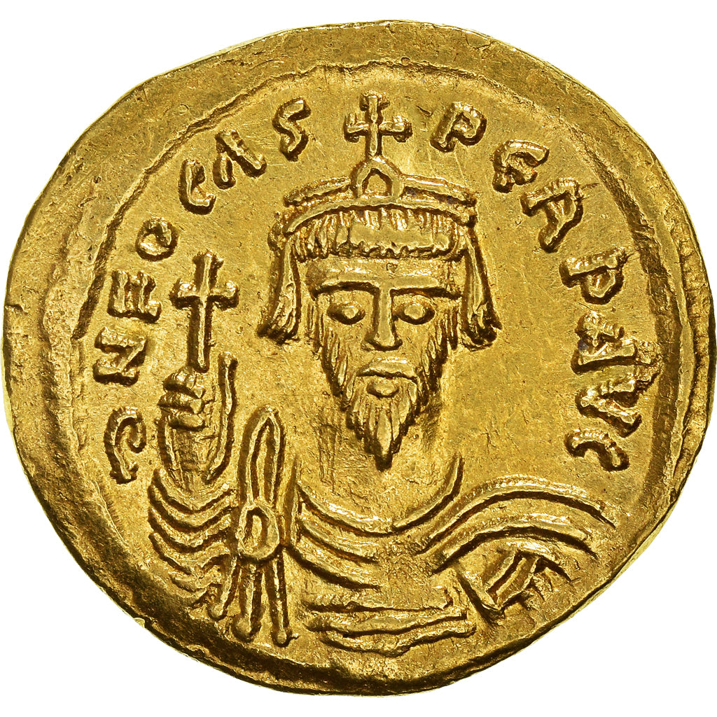 Coin, Phocas, Solidus, 607-609, Constantinople, AU(55-58), Gold, Sear:621