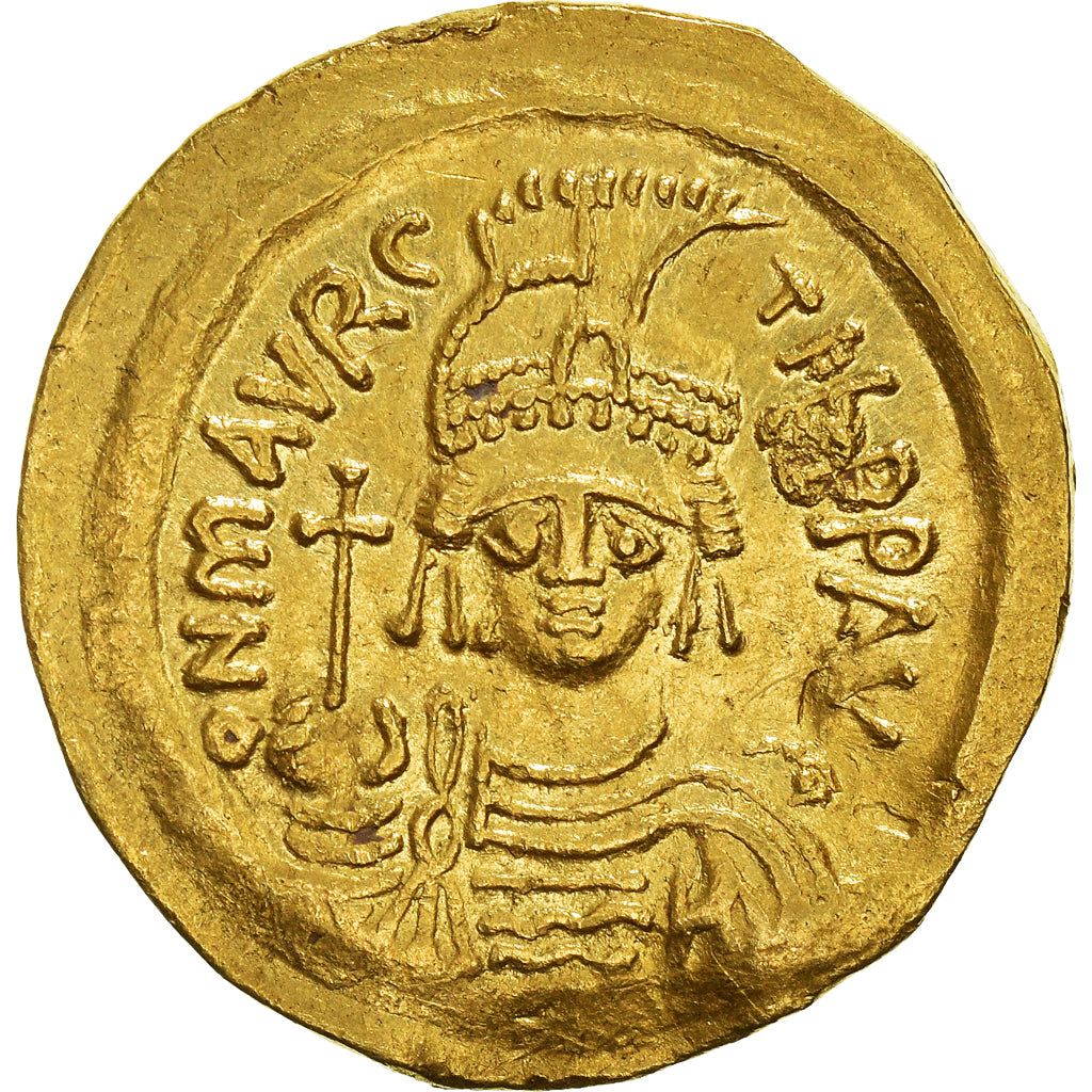 Moneda, Maurice Tiberius, Solidus, 583-602, Constantinople, MBC+, Oro, Sear:478