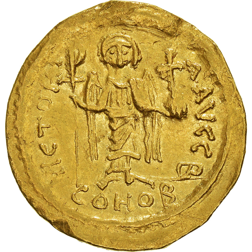 Moneda, Maurice Tiberius, Solidus, 583-602, Constantinople, MBC+, Oro, Sear:478