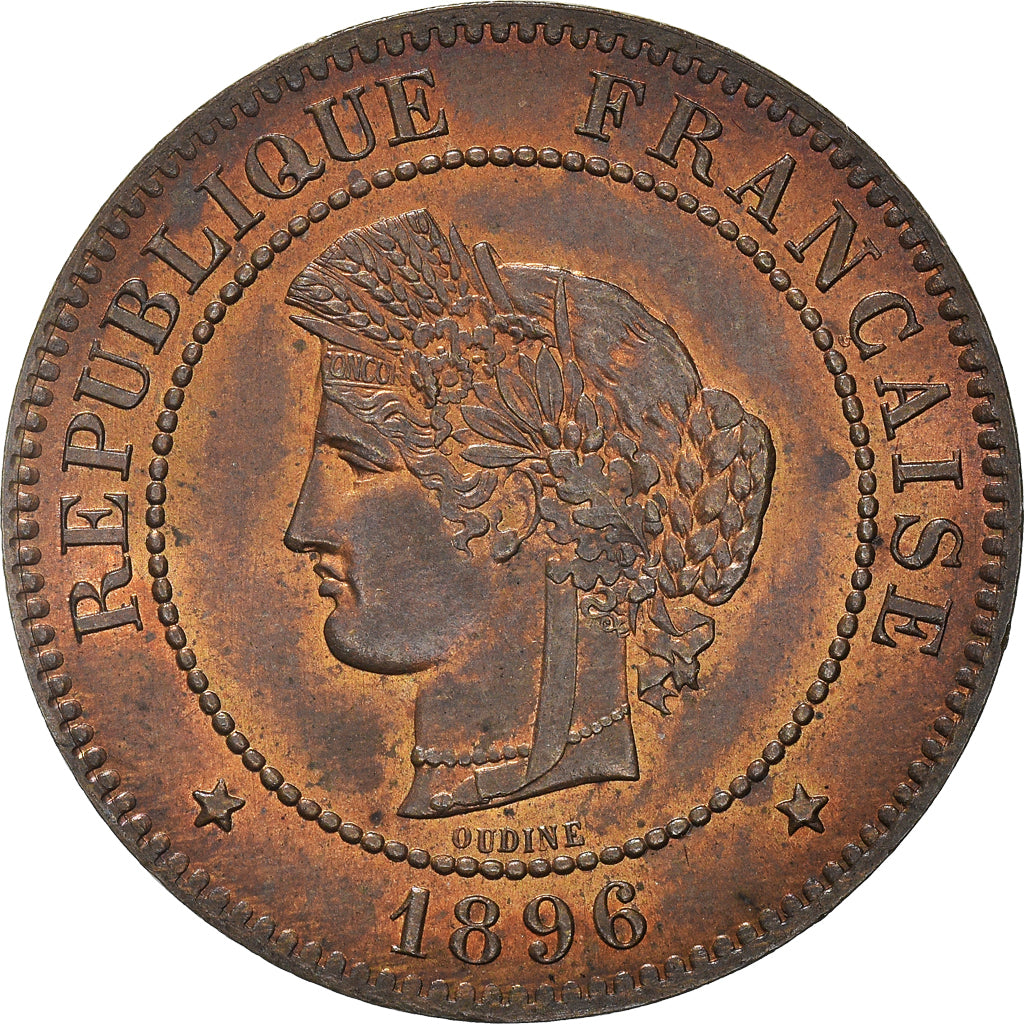 Moneta, Francia, Cérès, 5 Centimes, 1896, Paris, SPL, Bronzo, KM:821.1, Le