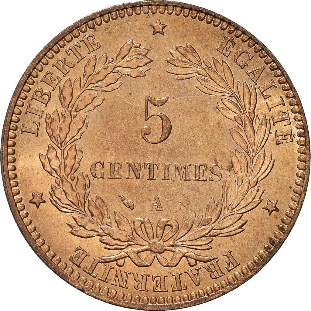 Moeda, França, Cérès, 5 Centimes, 1898, Paris, MS(64), Bronze, KM:821.1, Le