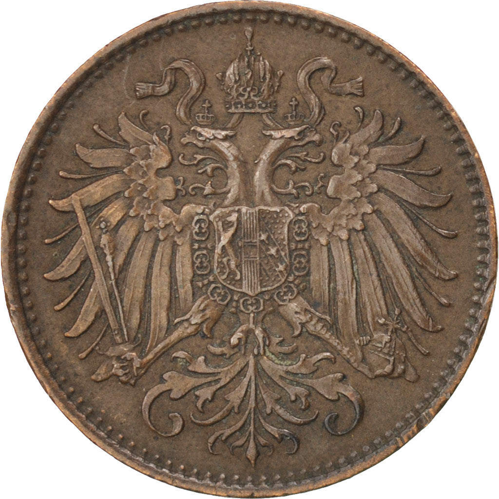 Coin, Austria, Franz Joseph I, 2 Heller, 1893, EF(40-45), Bronze, KM:2801