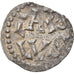 Moeda, França, Charlemagne, Denarius, 768-781, Melle, AU(50-53), Prata