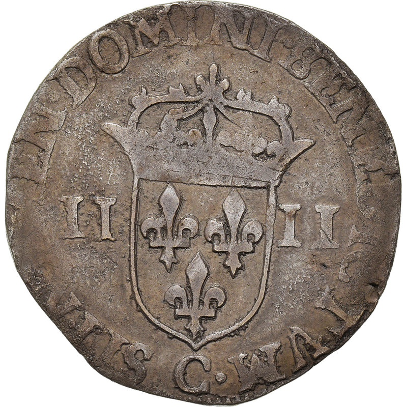 Monnaie France Louis XIII 1/4 d'écu à la croix de face 1617 Saint