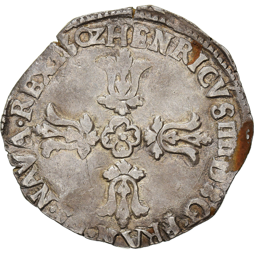 Munten, Frankrijk, Henri IV, 1/4 d'écu à la croix feuillue de face, 1602