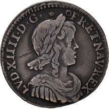 Moeda, França, Louis XIV, 1/12 Écu à la mèche longue, 1/12 ECU, 10 Sols