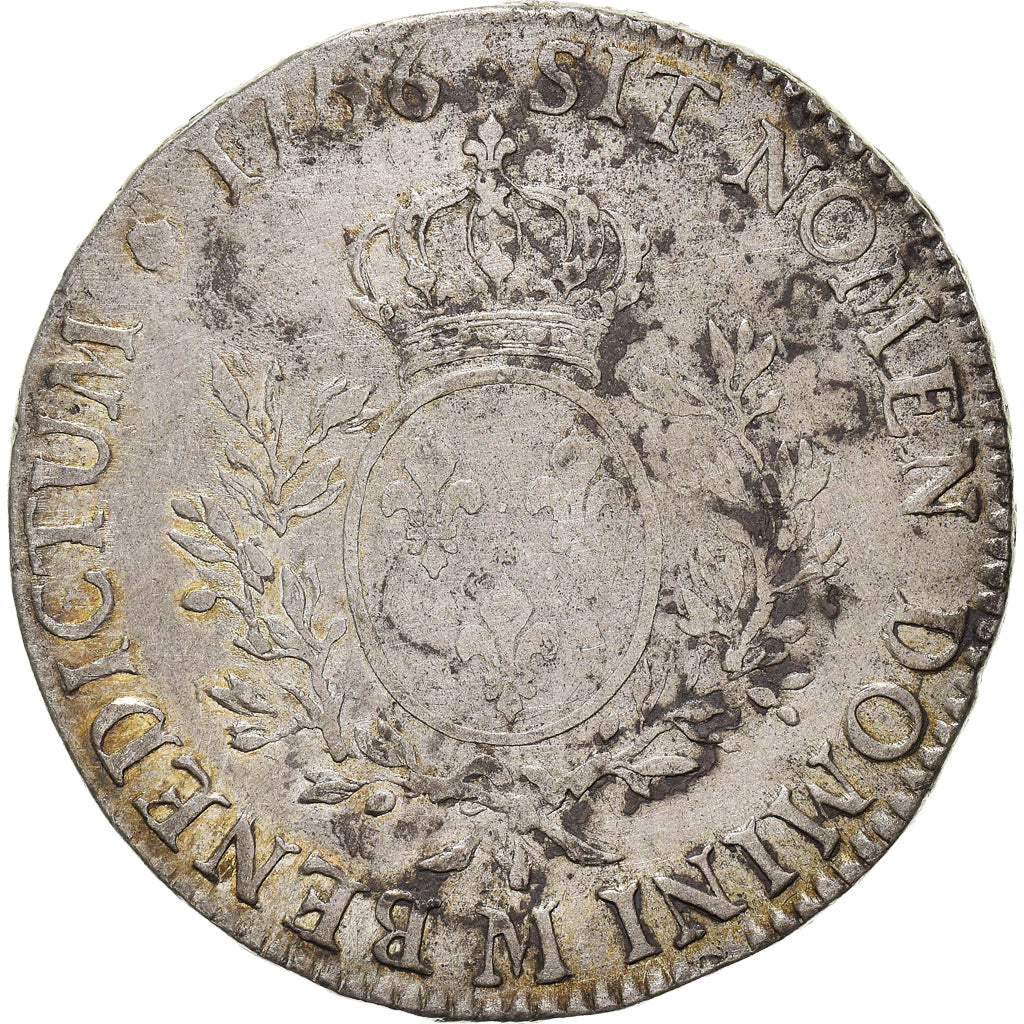 Coin, France, Louis XV, Écu au bandeau, Ecu, 1756, Toulouse, VF(30-35), Silver