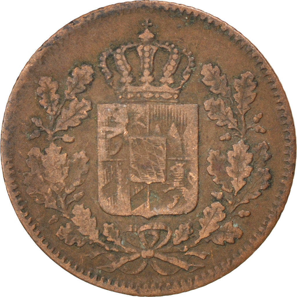 Coin, German States, BAVARIA, Maximilian II, 1/2 Kreuzer, 1851, VF(30-35)