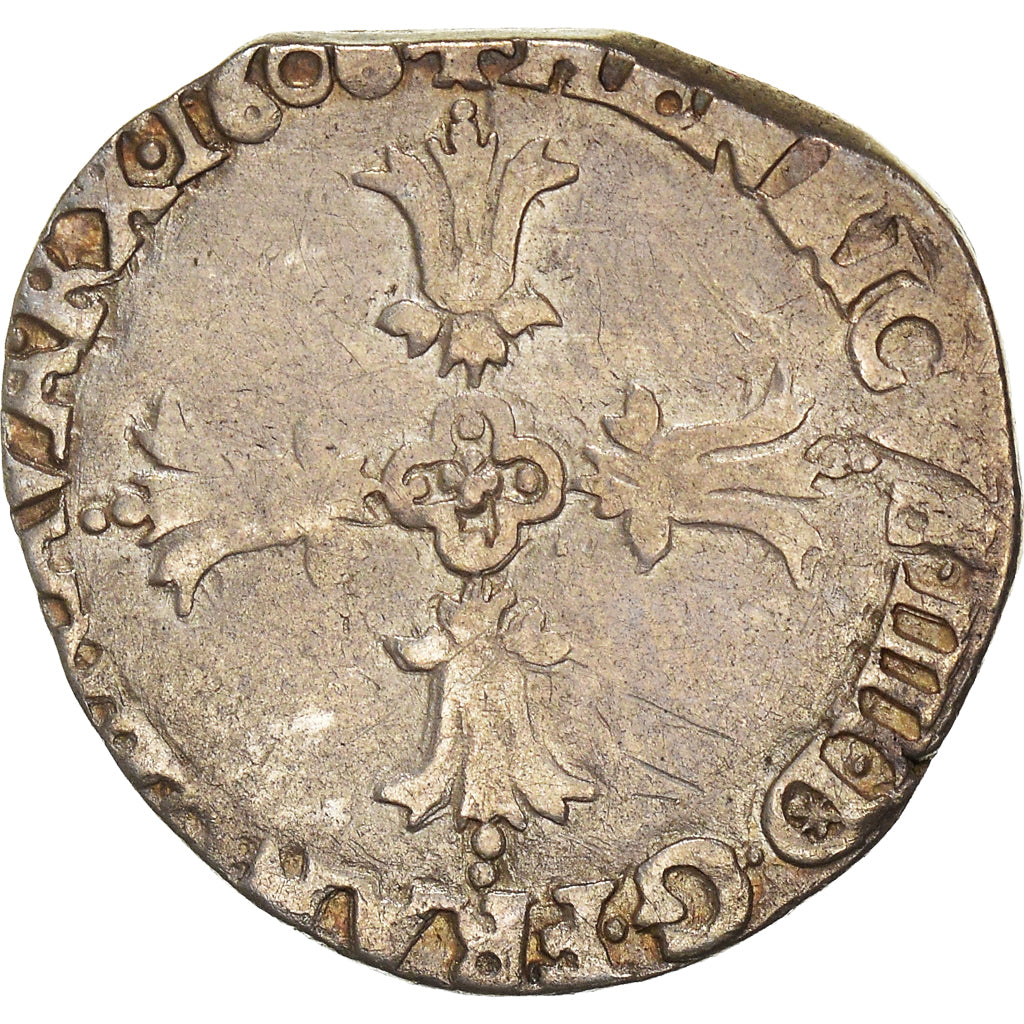 Coin, France, Henri IV, 1/8 d'écu à la croix feuillue de face, 1608, Bayonne