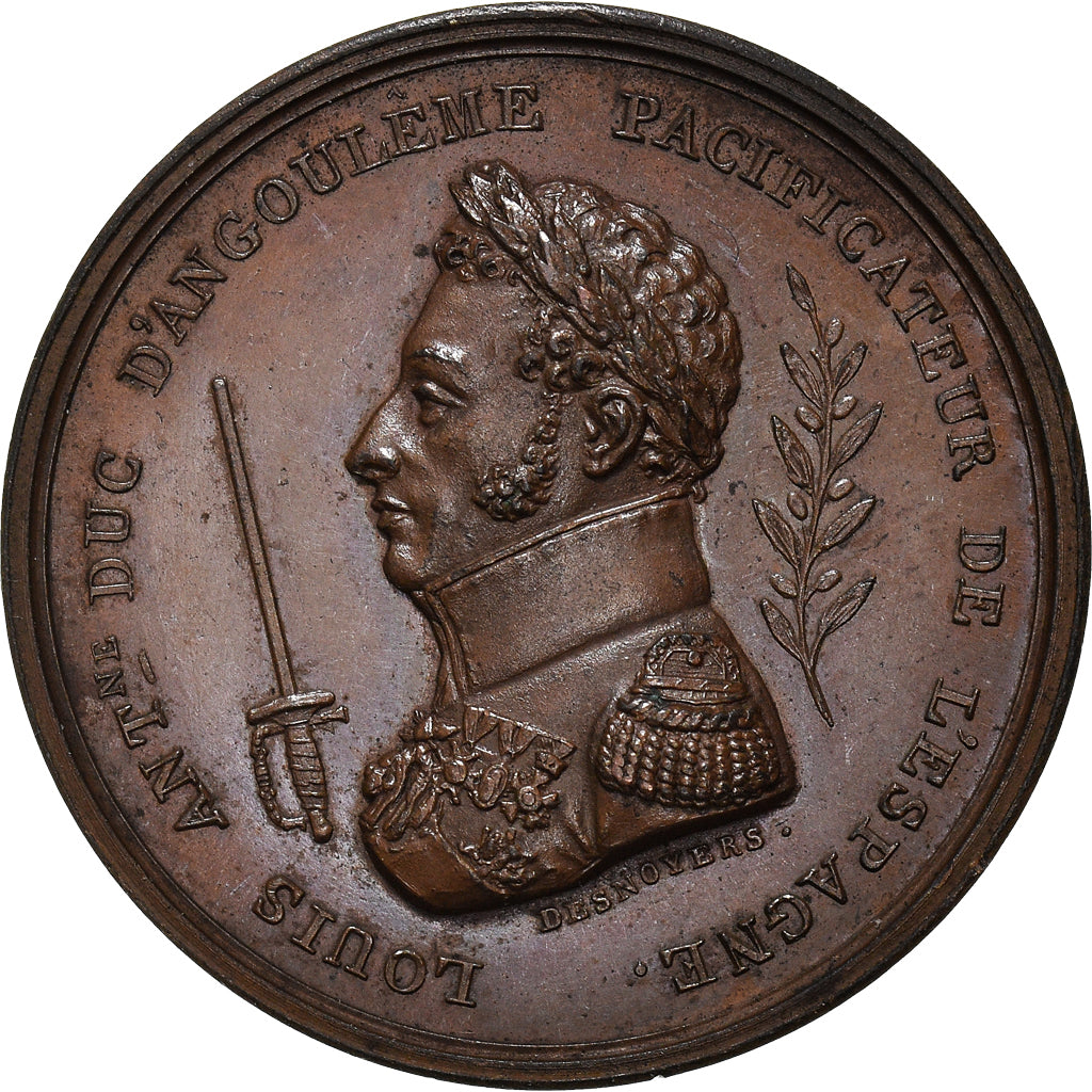 France, Medal, Duc d'Angoulême, Restauration du Trône d'Espagne, 1823