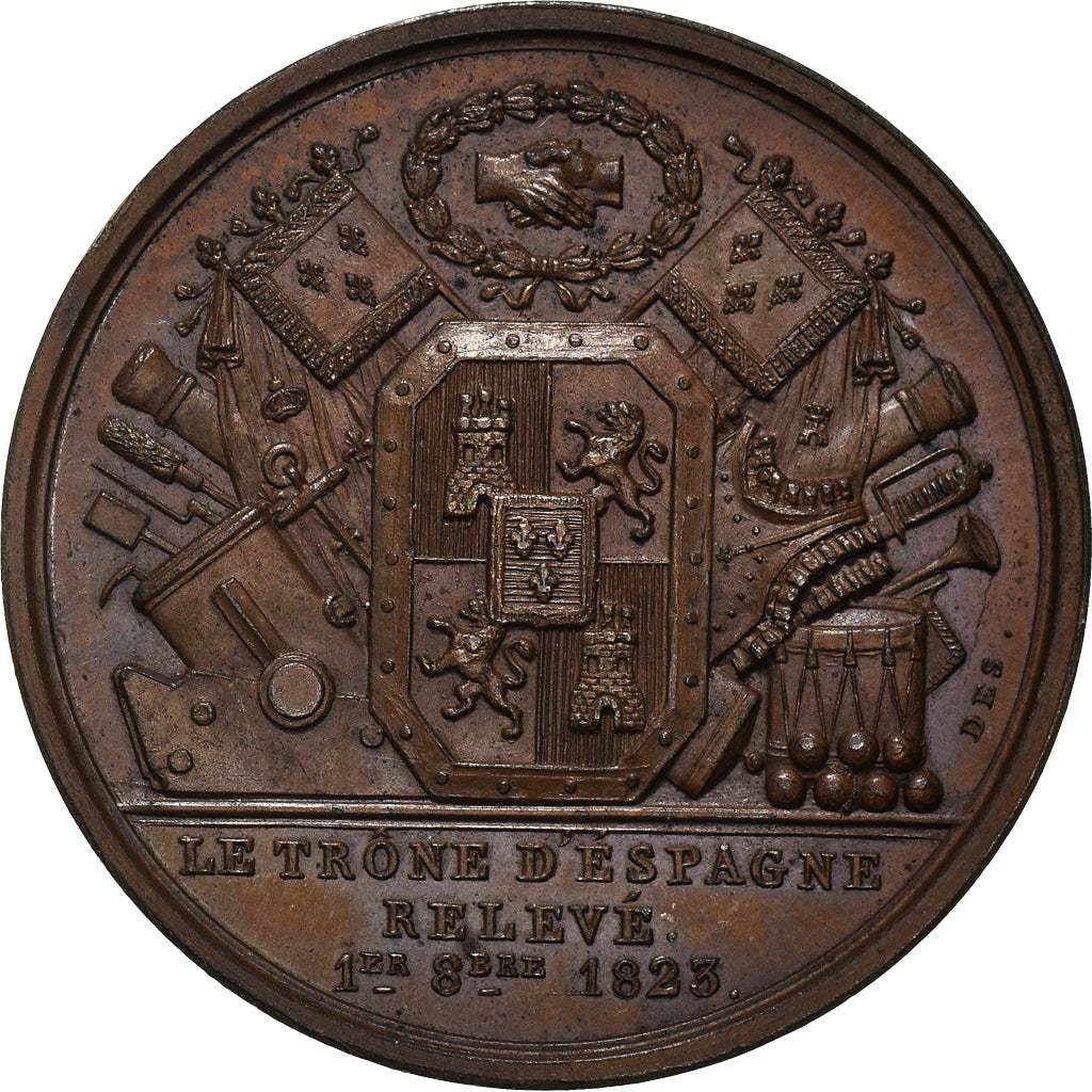 France, Medal, Duc d'Angoulême, Restauration du Trône d'Espagne, 1823