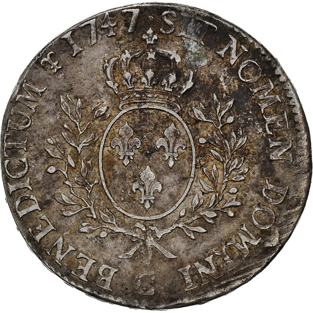 Moneta, Francia, Louis XV, Écu au bandeau, 1747, Caen, BB, Argento, Gadoury:322