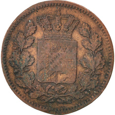 GERMAN STATES, 2 Pfennig, 1865, KM #857, VF(20-25), Copper, 2.36