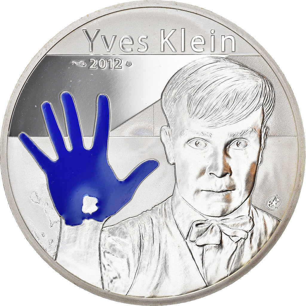 France, 10 Euro, 2012, Paris, Yves Klein, MS(65-70), Silver, KM:2087