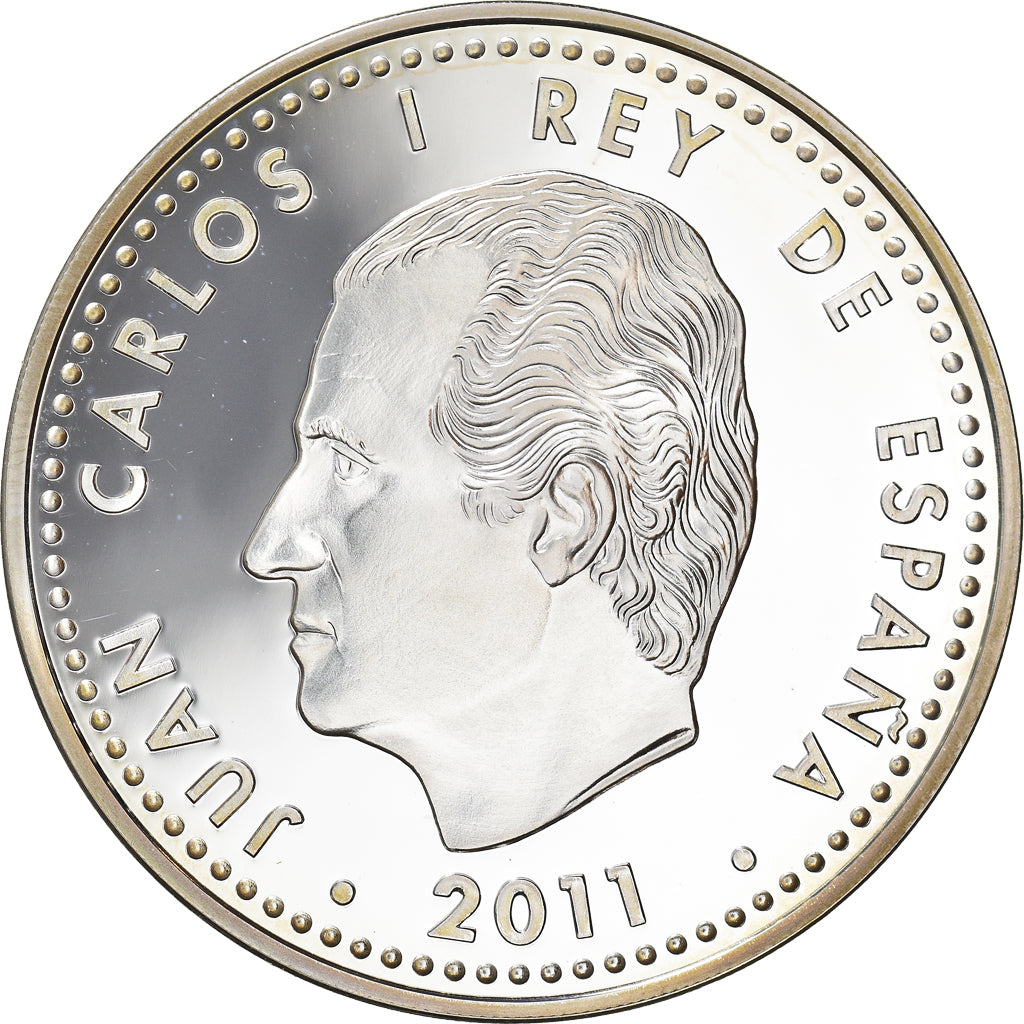 Spain, 10 Euro, 2011, Madrid, Francisco de Orellana, MS(65-70), Silver, KM:1248
