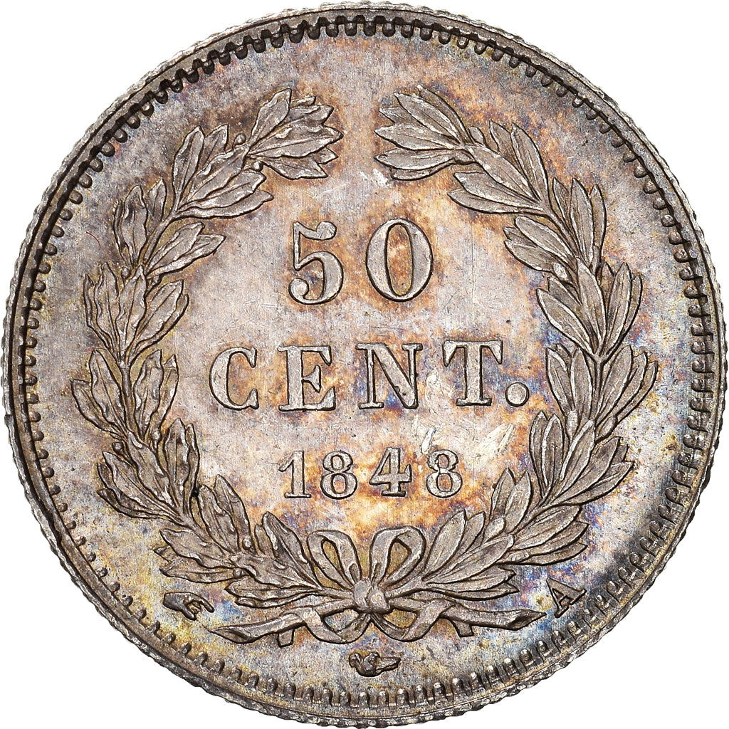 Coin, France, Louis-Philippe, 50 Centimes, 1848, Paris, MS(60-62), Silver