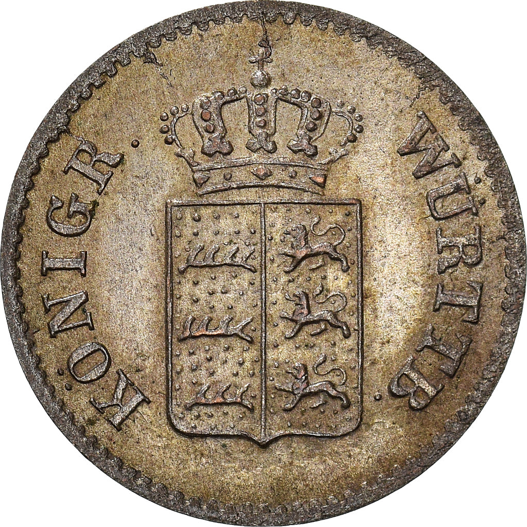 Coin, German States, WURTTEMBERG, Wilhelm I, Kreuzer, 1856, Stuttgart