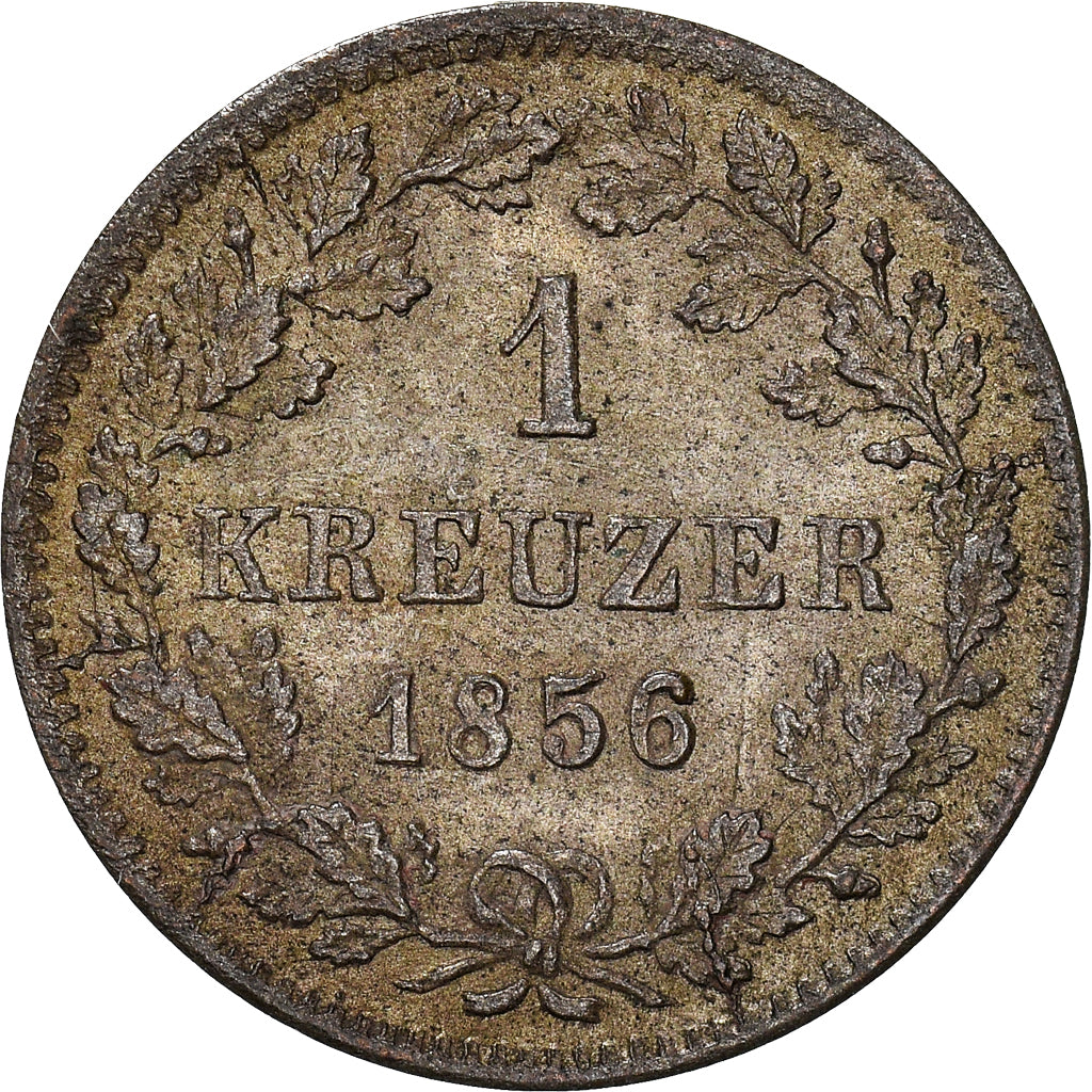 Coin, German States, WURTTEMBERG, Wilhelm I, Kreuzer, 1856, Stuttgart